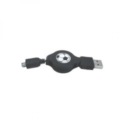 Logo USB kabel (1.1), USB A samec - 4-pin samec, 0.7m, navíjecí, černý, HIROSE, DOPRODEJ