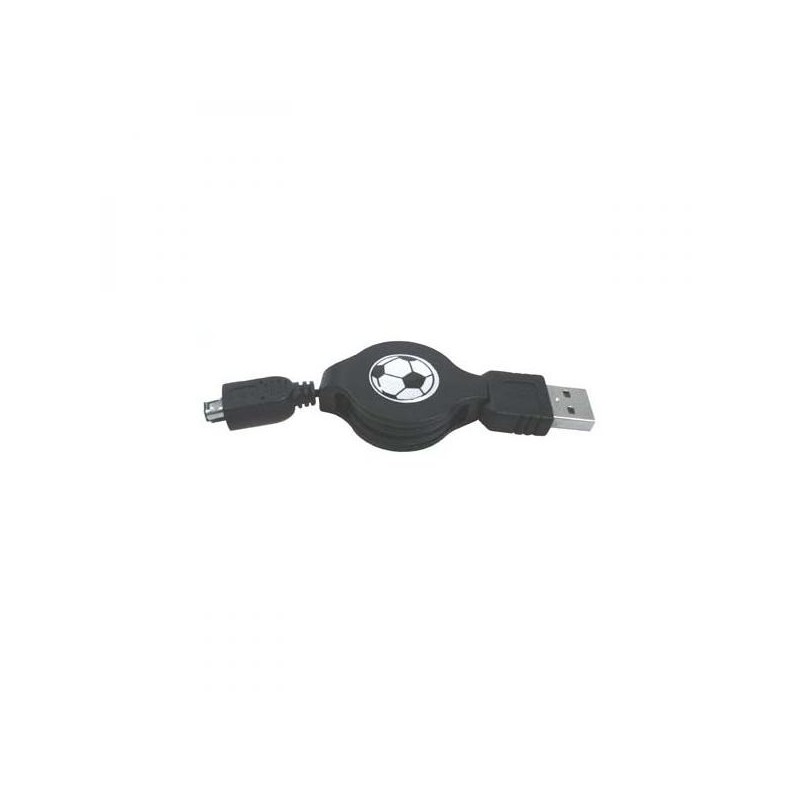 Logo USB kabel (1.1), USB A samec - 4-pin samec, 0.7m, navíjecí, černý, HIROSE, DOPRODEJ