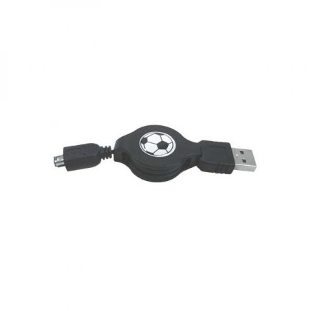 Logo USB kabel (1.1), USB A samec - 4-pin samec, 0.7m, navíjecí, černý, HIROSE, DOPRODEJ