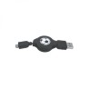 Logo USB kabel (1.1), USB A samec - 4-pin samec, 0.7m, navíjecí, černý, HIROSE, DOPRODEJ