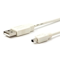 USB kabel (2.0), USB A samec - 4-pin samec, 1.8m, bílý, MITSUMI, DOPRODEJ