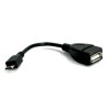USB kabel (2.0), microUSB samec - USB A samice, 0.15m, OTG, černý, DOPRODEJ