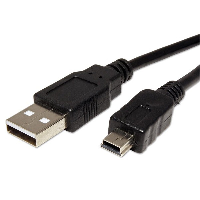 USB kabel (2.0), USB A samec - miniUSB samec, 3m, černý, DOPRODEJ