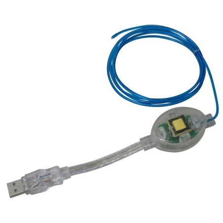 Svítící kabel 1.8m, modrý, blistr, napájený z USB