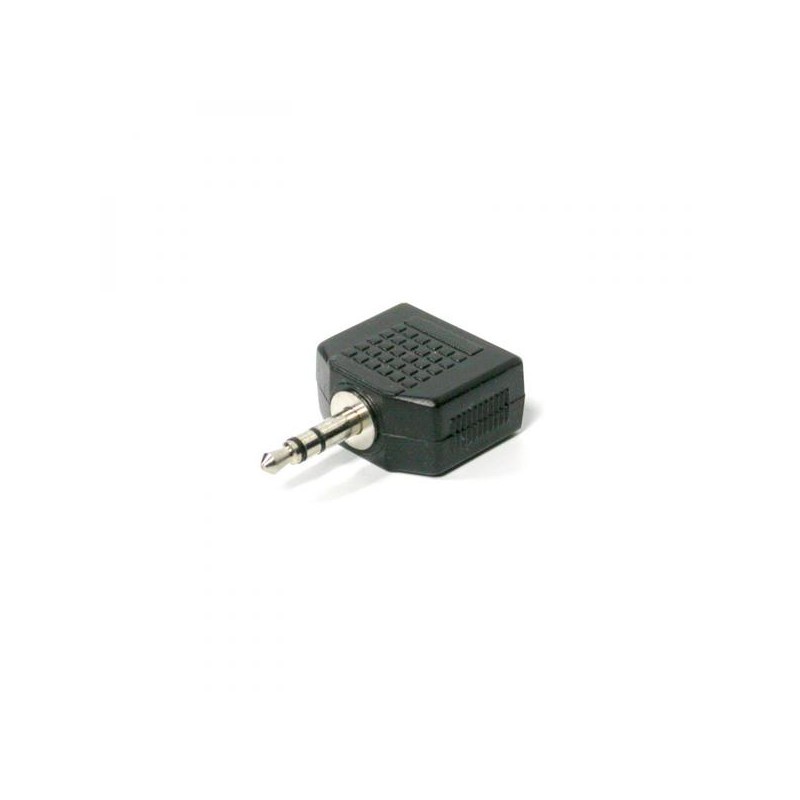 Audio rozdvojka, Jack (3.5mm) samec - 2x Jack (3.5mm) samice, stereo, černá, DOPRODEJ