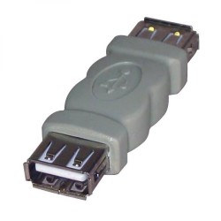 USB spojka, (2.0), USB A samice - USB A samice, šedá, Logo blistr 29241, DOPRODEJ