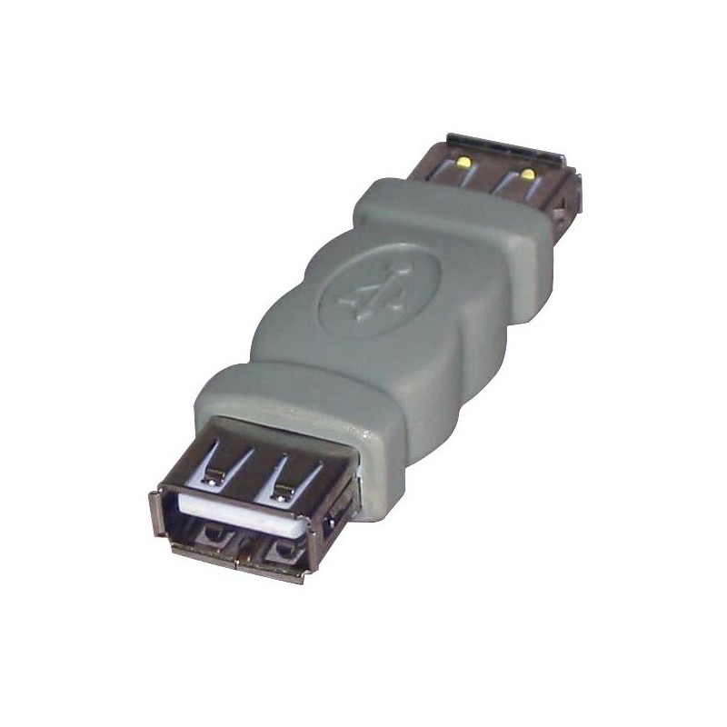 USB spojka, (2.0), USB A samice - USB A samice, šedá, Logo blistr 29241, DOPRODEJ