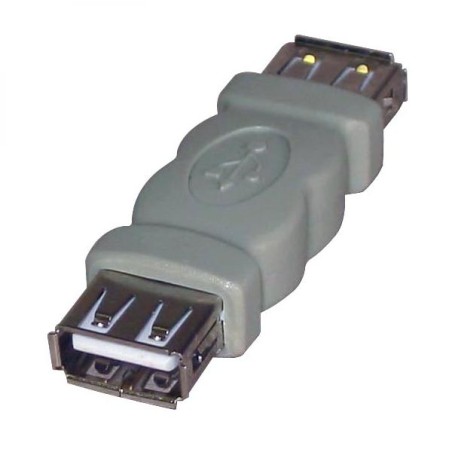 USB spojka, (2.0), USB A samice - USB A samice, šedá, Logo blistr 29241, DOPRODEJ