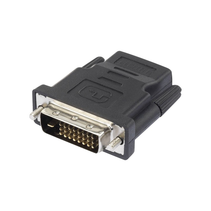 Video redukce, DVI (24+1) samec - HDMI samice, černá, Logo, DOPRODEJ