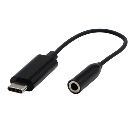 USB/Audio převodník, USB C samec - Jack (3.5mm) samice, stereo, černá, Logo blistr, DOPRODEJ