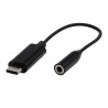 USB/Audio převodník, USB C samec - Jack (3.5mm) samice, stereo, černá, Logo blistr, DOPRODEJ