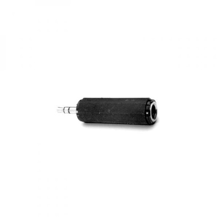 Audio redukce, Jack (3.5mm) samec - Jack (6.3mm) samice, stereo, černá, Logo, DOPRODEJ