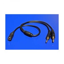 Audio rozdvojka, Jack (3.5mm) samice - 2x Jack (3.5mm) samec, stereo, černá, Logo, DOPRODEJ