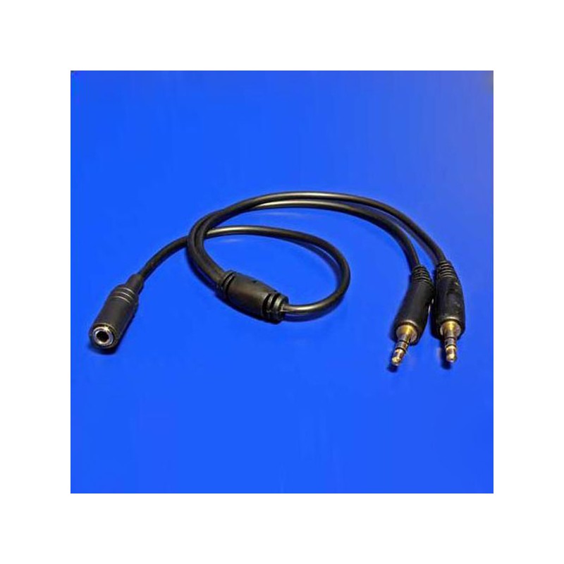 Audio rozdvojka, Jack (3.5mm) samice - 2x Jack (3.5mm) samec, stereo, černá, DOPRODEJ