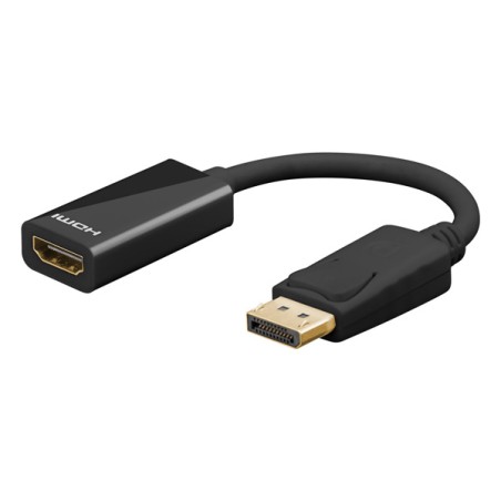 Video redukce, DisplayPort samec - HDMI samice, DP verze 1.2, černá, rozlišení až 8K Ultra HD 4320p (30 Hz), DOPRODEJ