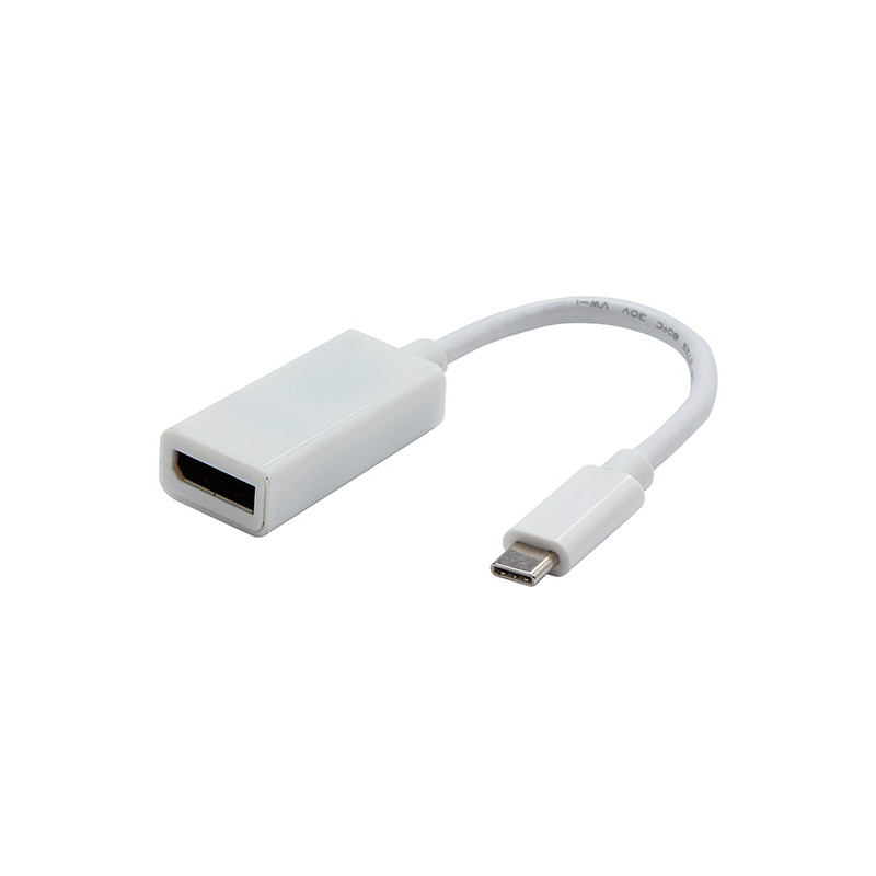 USB/Video převodník, DP Alt Mode, USB C samec - DisplayPort samice, bílý, 4K2K@30Hz 65507, DOPRODEJ