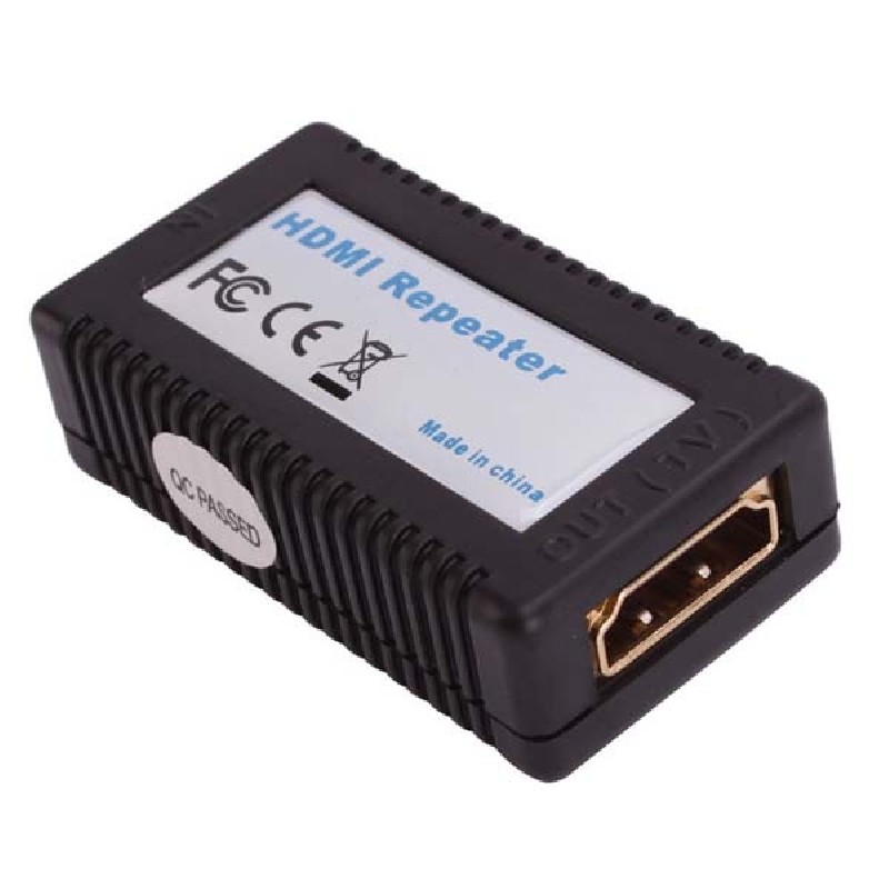 Video repeater/spojka, HDMI samice - HDMI samice, HDMI 1.3 - Standard, černá, aktivní prodlužovací do celkové délky max. 35m