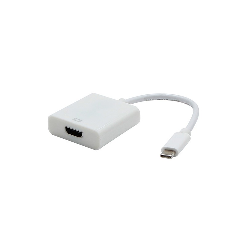 USB/Video převodník, DP Alt Mode, USB C samec - HDMI samice, bílý, plastic bag 4K2K@30Hz, DOPRODEJ