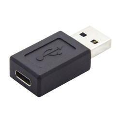 USB redukce, (3.0), USB A samec - USB C samice, černá, plastic bag plastová, 5 Gbps, DOPRODEJ