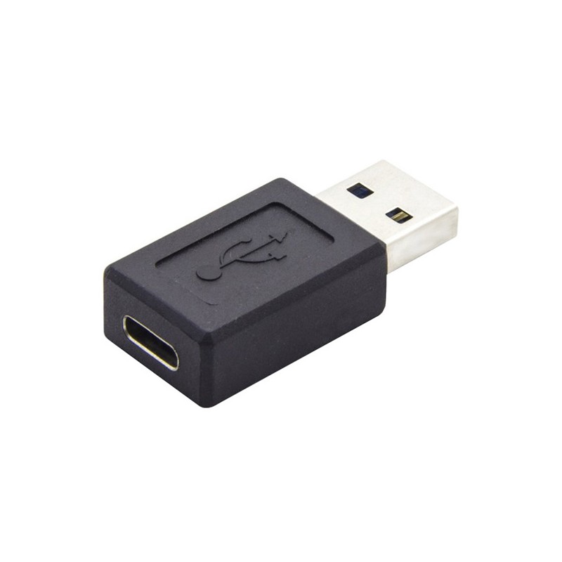 USB redukce, (3.0), USB A samec - USB C samice, černá, plastic bag plastová, 5 Gbps, DOPRODEJ
