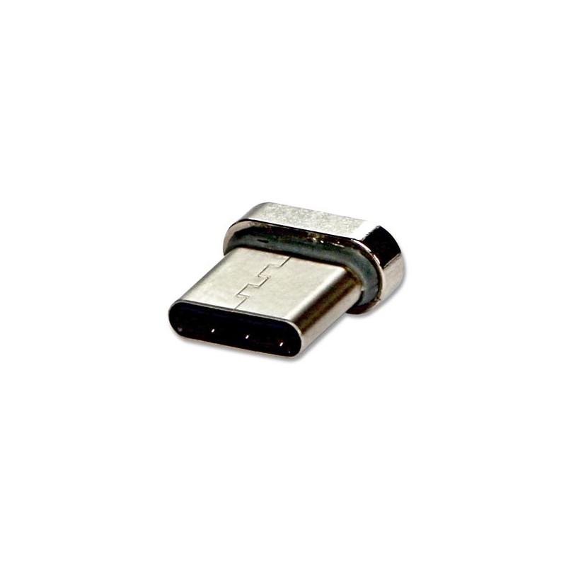 USB koncovka, USB C samec - magnetické připojení, stříbrná, pro použití s magnetickým kabelem, DOPRODEJ