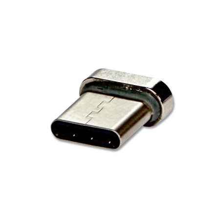 USB koncovka, USB C samec - magnetické připojení, stříbrná, pro použití s magnetickým kabelem, DOPRODEJ