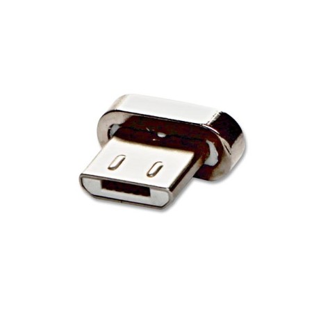 USB koncovka, (2.0), microUSB samec - magnetické připojení, stříbrná, redukce k magnetickému kabelu, DOPRODEJ
