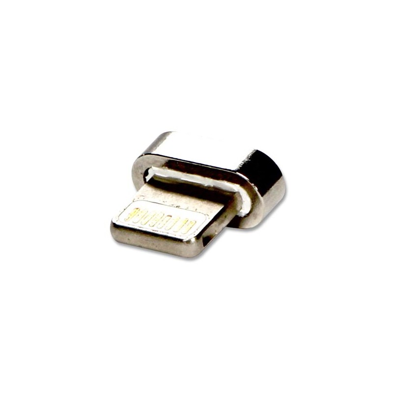 USB koncovka, Apple Lightning samec - magnetické připojení, stříbrná, redukce k magnetickému kabelu 59257, DOPRODEJ