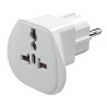 230V Cestovní adaptér, CEE7 (vidlice) - zásuvka, bílý, pro zahraniční přístroje