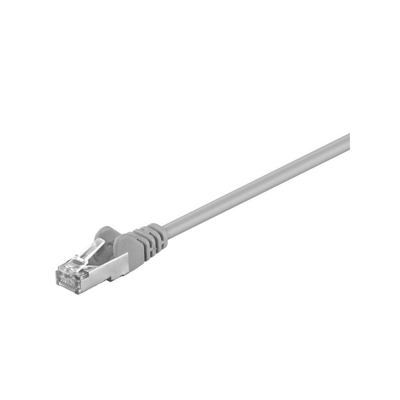 Síťový LAN kabel FTP patchcord, Cat.5e, RJ45 samec - RJ45 samec, 0.25 m, stíněný, šedý, economy