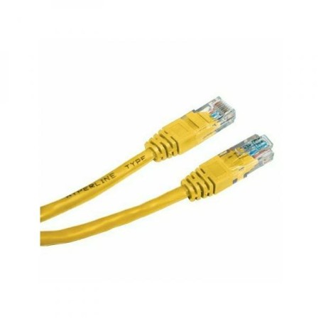 Síťový LAN kabel UTP patchcord, Cat.5e, RJ45 samec - RJ45 samec, 0.5 m, nestíněný, žlutý, economy, DOPRODEJ