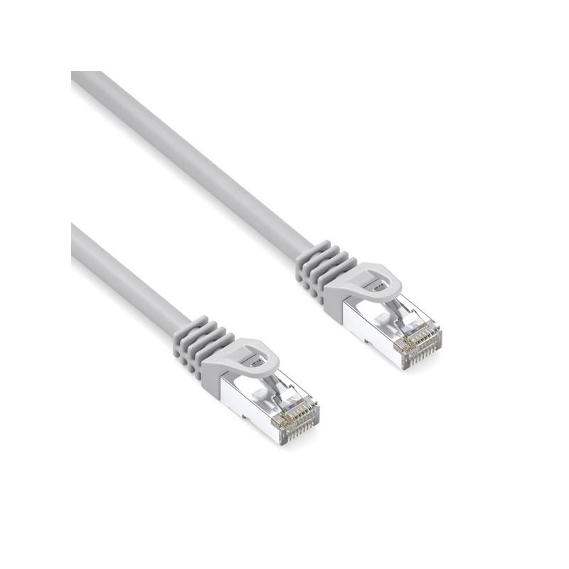 Síťový LAN kabel S/FTP patchcord, Cat.6a, RJ45 samec - RJ45 samec, 2 m, dvojitě stíněný, LSOH, šedý, 10 Gb/s, economy, DOPRODEJ