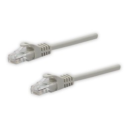 Síťový LAN kabel UTP patchcord, Cat.5e, RJ45 samec - RJ45 samec, 1 m, nestíněný, šedý, čistá měď, economy, DOPRODEJ