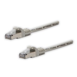 Síťový LAN kabel FTP patchcord, Cat.5e, RJ45 samec - RJ45 samec, 3 m, stíněný, šedý, čistá měď, economy, DOPRODEJ
