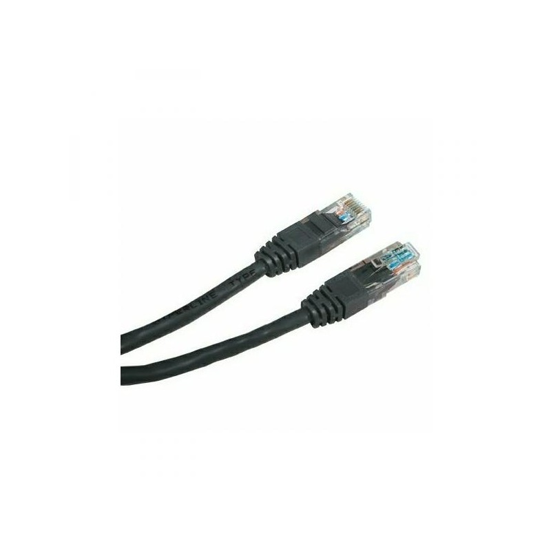 Síťový LAN kabel UTP patchcord, Cat.5e, RJ45 samec - RJ45 samec, 3 m, nestíněný, černý, economy, DOPRODEJ