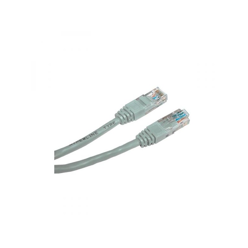 Síťový LAN kabel UTP patchcord, Cat.6, RJ45 samec - RJ45 samec, 3 m, nestíněný, šedý, economy