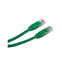 Síťový LAN kabel UTP patchcord, Cat.5e, RJ45 samec - RJ45 samec, 3 m, nestíněný, zelený, economy, DOPRODEJ