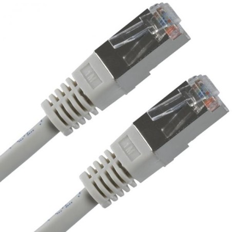 Síťový LAN kabel FTP patchcord, Cat.5e, RJ45 samec - RJ45 samec, 7 m, stíněný, šedý, economy, DOPRODEJ