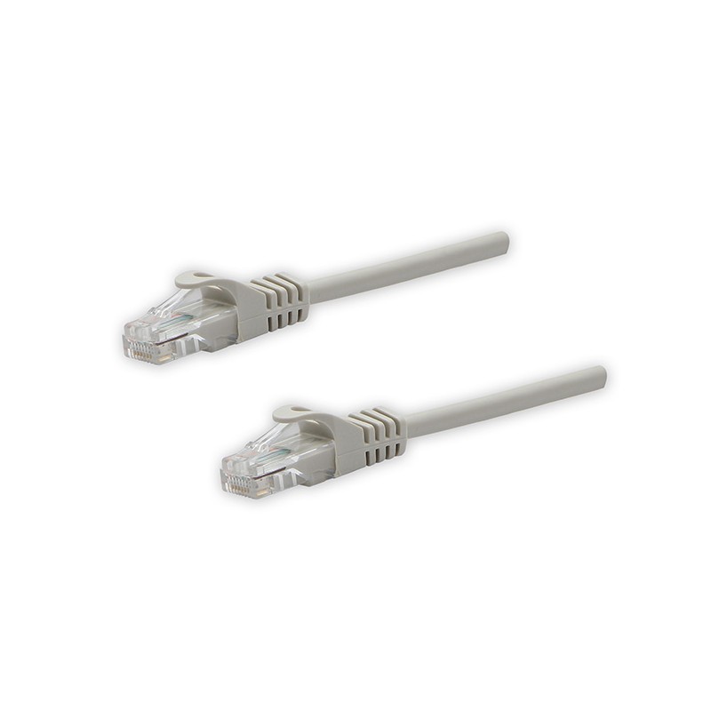 Síťový LAN kabel UTP patchcord, Cat.5e, RJ45 samec - RJ45 samec, 10 m, nestíněný, šedý, čistá měď, economy, DOPRODEJ