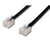 Telefonní kabel 4 žíly, RJ11 samec - RJ11 samec, 3 m, černý, pro ADSL modem, economy, DOPRODEJ