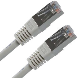 Síťový LAN kabel FTP patchcord, Cat.5e, RJ45 samec - RJ45 samec, 50 m, stíněný, šedý, economy, DOPRODEJ