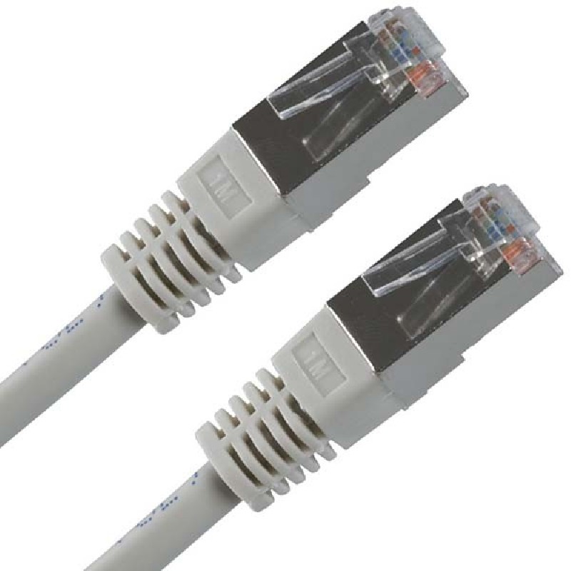 Síťový LAN kabel FTP patchcord, Cat.5e, RJ45 samec - RJ45 samec, 50 m, stíněný, šedý, economy, DOPRODEJ