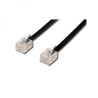 Telefonní kabel 4 žíly, RJ11 samec - RJ11 samec, 10 m, černý, pro ADSL modem, economy, DOPRODEJ