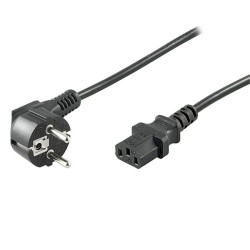 Síťový kabel 230V napájecí, CEE7 (vidlice) - C13, 1m, VDE approved, černý, DOPRODEJ