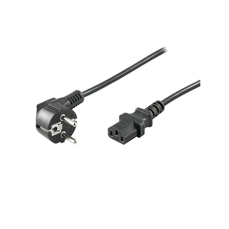 Síťový kabel 230V napájecí, CEE7 (vidlice) - C13, 1m, VDE approved, černý, DOPRODEJ