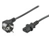 Síťový kabel 230V napájecí, CEE7 (vidlice) - C13, 1m, VDE approved, černý, DOPRODEJ