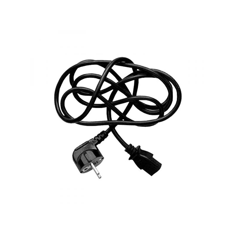 Síťový kabel 230V napájecí, CEE7 (vidlice) - C13, 2m, VDE approved, černý, Logo
