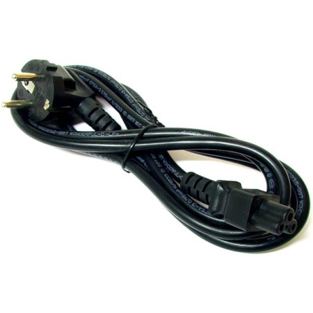 Síťový kabel 230V napájecí k notebooku, CEE7 (vidlice) - C5, 2m, VDE approved, černý, Logo, blistr, koncovka ve tvaru