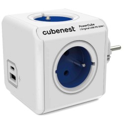 Cubenest - PowerCube, 0.1m, Original USB PD 20W, A+C, modrá, POWERCUBE, 4 zásuvky, USB A+C, Power Delivery 20W