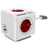 Cubenest - PowerCube, 1.5m, Extended USB PD 20W, A+C, červená, POWERCUBE, 4 zásuvky, USB A+C, Power Delivery 20W